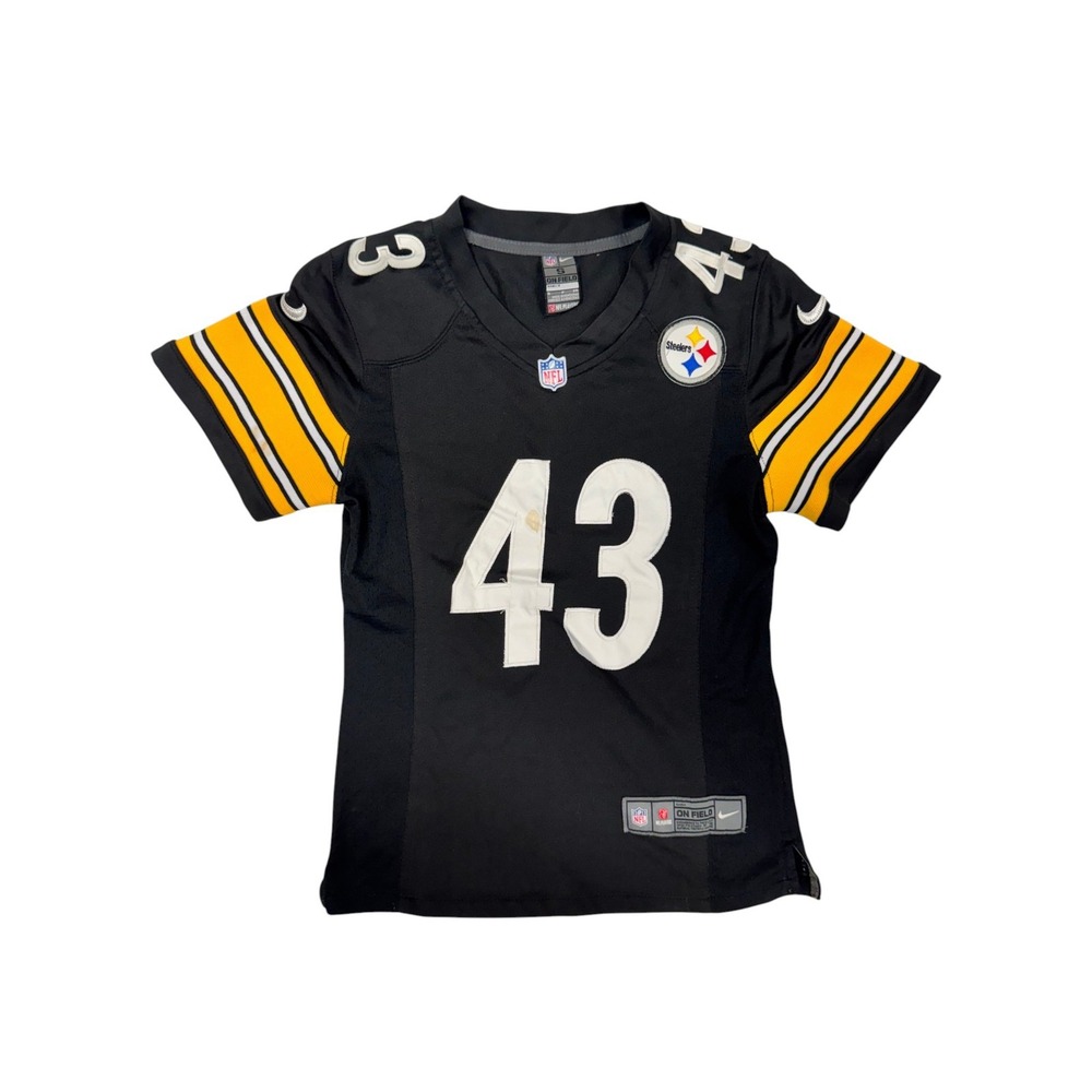Nike Pittsburgh Steelers Troy Polamalu 43 NFL On Field Jersey Womens Black S